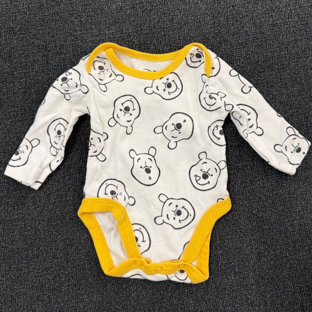 Disney Pooh Bear White and Yellow Onesie | NB